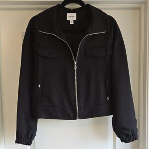 Nine West Black Bomber Jacket with Silver Accents